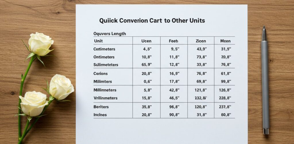 Quick Conversion Chart: 4 Inches to Other Units